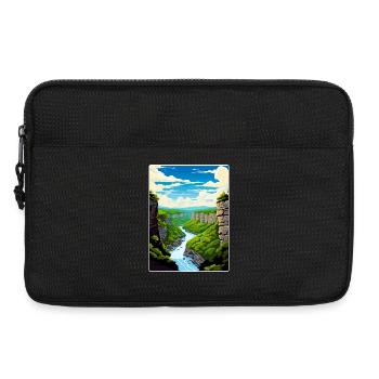 Affiche de voyage du parc national de New River Gorge WPA - Sacoche pour ordinateur portable 13 pouces - noir - Devant