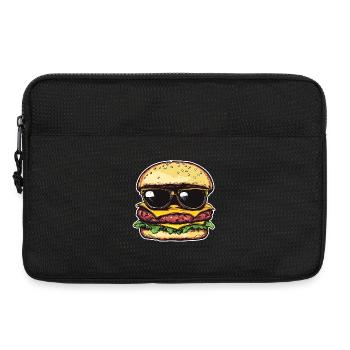 Burger mit Sonnenbrille – Pop Art - Laptoptasche 13" - Schwarz - Vorne