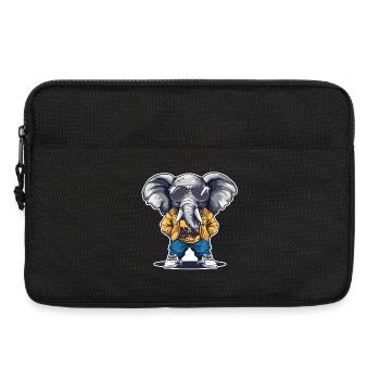 Elefant Streetwear mit Sonnenbrille - Laptoptasche 13" - Schwarz - Vorne