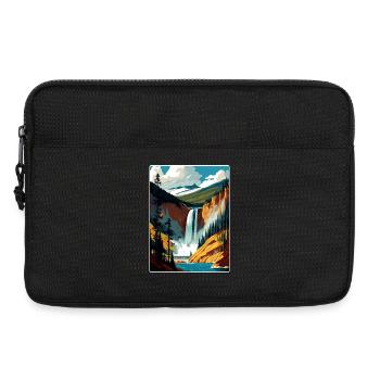 Affiche de voyage souvenir du parc national de Yellowstone - Sacoche pour ordinateur portable 13 pouces - noir - Devant