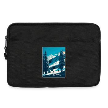 Megève Ski Les Arcs Skifahren Reiseposter Souvenir - Laptoptasche 13" - Schwarz - Vorne