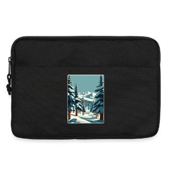 Park Ski Skiing Travel Poster Souvenir Paint WPA - Laptop bag 13" - black - Front