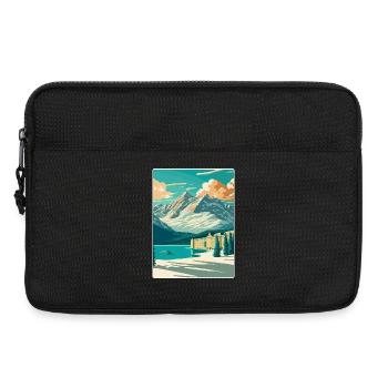 St Moritz Ski Resort Mountain Travel Poster - Laptop bag 13" - black - Front