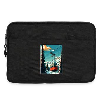 Sun Valley Ski Skifahren Reise Poster Souvenir WPA - Laptoptasche 13" - Schwarz - Vorne