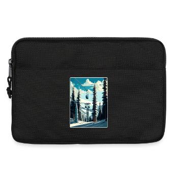 Park Ski Skiing Travel Poster Souvenir Paint WPA - Laptop bag 13" - black - Front
