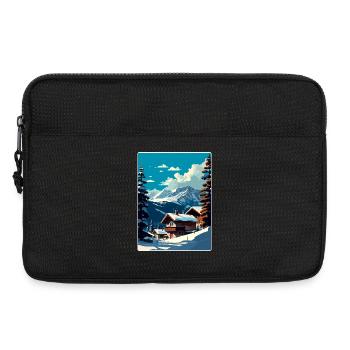 Verbier Ski Skiing Travel Poster Souvenir Paint WP - Laptop bag 13" - black - Front