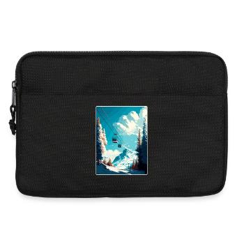 Tignes Ski Skiing Travel Poster Souvenir Paint WPA - Laptop bag 13" - black - Front