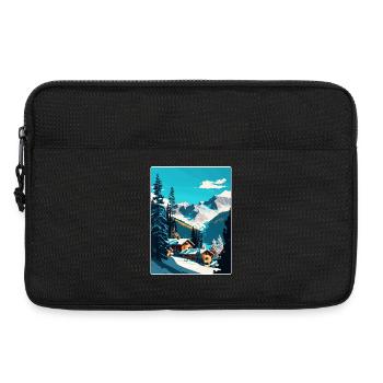 Les Arcs Ski Skifahren Vintage Reise Poster Souvenir - Laptoptasche 13" - Schwarz - Vorne