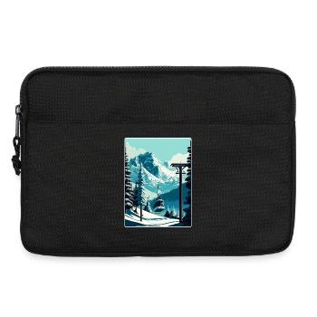 Verbier Ski Skiing Travel Poster Souvenir Paint WP - Laptop bag 13" - black - Front