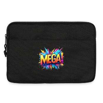 mega 3d text colorful - Laptop bag 13" - black - Front