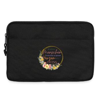 Kleine Menschen brauchen so große Herzen wie deins - Laptoptasche 13" - Schwarz - Vorne