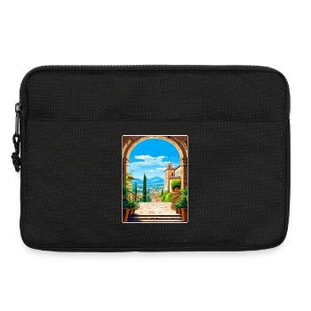 Pérouse Italie Affiche de voyage Peinture souvenir WPA - Sacoche pour ordinateur portable 13 pouces - noir - Devant