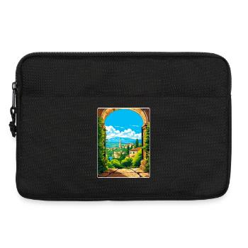 Pérouse Italie Affiche de voyage Peinture souvenir WPA - Sacoche pour ordinateur portable 13 pouces - noir - Devant