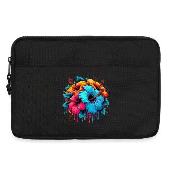 Hibiskusblüten - Laptoptasche 13" - Schwarz - Vorne