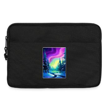 Nordlichter Aurora Borealis Island Reisen WPA - Laptoptasche 13" - Schwarz - Vorne