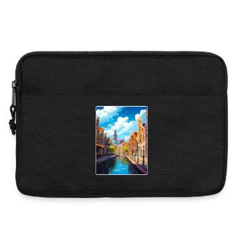 Amsterdam Netherlands Travel Poster Souvenir WPA - Laptop bag 13" - black - Front
