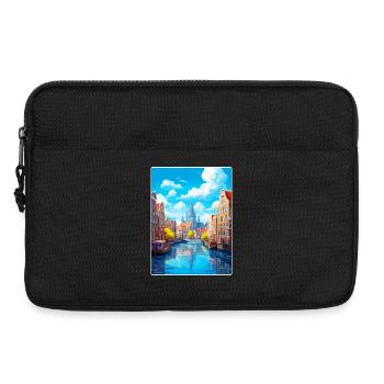 Amsterdam Netherlands Travel Poster Souvenir WPA - Laptop bag 13" - black - Front