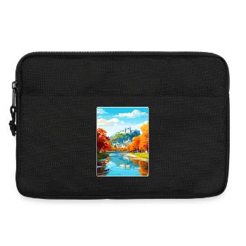 Salzbourg Autriche Affiche de voyage Peinture Souvenir WPA - Sacoche pour ordinateur portable 13 pouces - noir - Devant