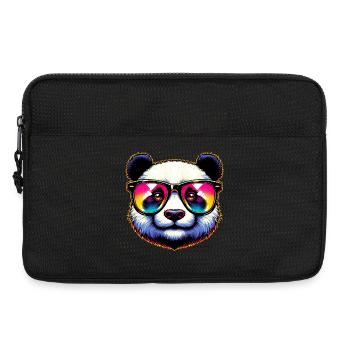 Panda avec lunettes de soleil - Sacoche pour ordinateur portable 13 pouces - noir - Devant