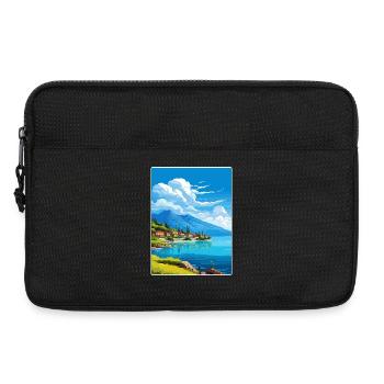 Lac de Garde Italie Affiche de voyage Peinture Souvenir WPA - Sacoche pour ordinateur portable 13 pouces - noir - Devant