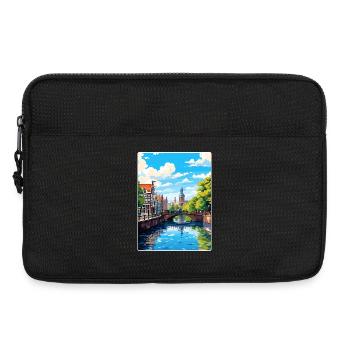 Amsterdam Netherlands Travel Poster Souvenir WPA - Laptop bag 13" - black - Front