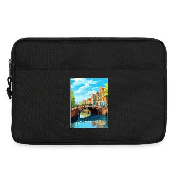 Amsterdam Netherlands Travel Poster Souvenir WPA - Laptop bag 13" - black - Front