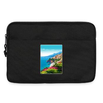Amalfi Italy Travel Poster Souvenir Postcard Paint - Laptop bag 13" - black - Front