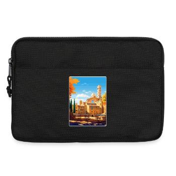 Volterra Italien Reise Poster Souvenir Malerei WPA - Laptoptasche 13" - Schwarz - Vorne