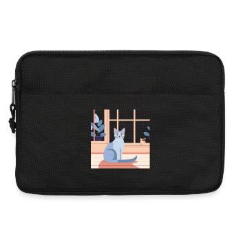 Blue Cat by Window Afternoon - Laptop bag 13" - black - Front
