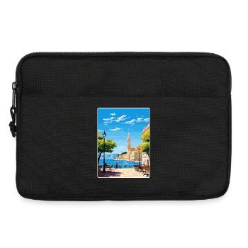 Triste Italy Travel Poster Souvenir Postcard Paint - Laptop bag 13" - black - Front