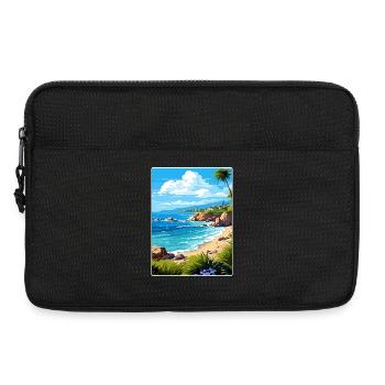 Corse France Voyage Poster Souvenir Peinture WPA - Sacoche pour ordinateur portable 13 pouces - noir - Devant