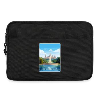 Barcelona Spain Travel Poster Souvenir Paint WPA - Laptop bag 13" - black - Front