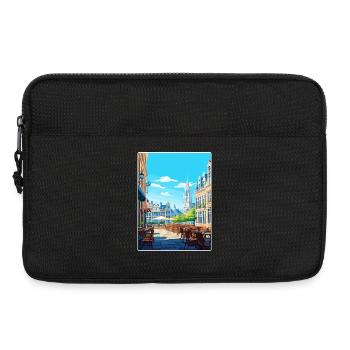 Brussels Belgium Travel Poster Souvenir Paint WPA - Laptop bag 13" - black - Front