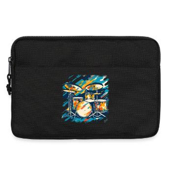 Portrait de tambour - Sacoche pour ordinateur portable 13 pouces - noir - Devant