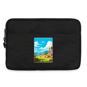Delphi Griechenland Reise Poster Souvenir Malerei WPA - Laptoptasche 13" - Schwarz - Vorne