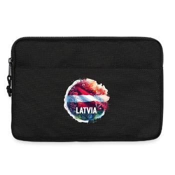 Lettland Flagge Fahne Geschenk - Laptoptasche 13" - Schwarz - Vorne