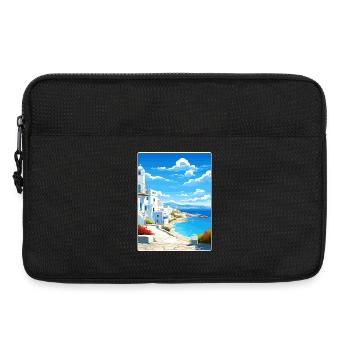 Paros Greece Travel Poster Souvenir Postcard Paint - Laptop bag 13" - black - Front