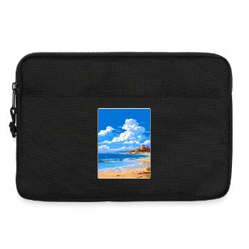 Methoni Grèce Voyage Affiche Souvenir Peinture WPA - Sacoche pour ordinateur portable 13 pouces - noir - Devant