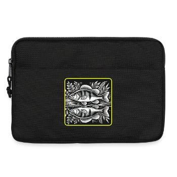 Barsch Angler Silhouette Design - Laptoptasche 13" - Schwarz - Vorne