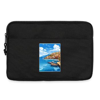 Parga Grèce Affiche de voyage Souvenir Carte Postale Peinture - Sacoche pour ordinateur portable 13 pouces - noir - Devant