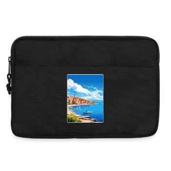Peloponnese Travel Poster Souvenir Postcard Paint - Laptop bag 13" - black - Front