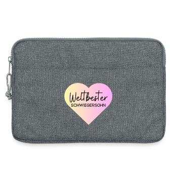 Weltbester Schwiegersohn! Personalisierbar - Laptoptasche 13" - Grau meliert - Vorne