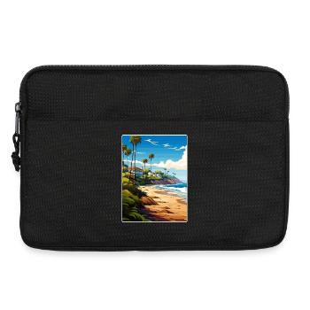 Malibu Kalifornien Reise Poster Souvenir Farbe WPA - Laptoptasche 13" - Schwarz - Vorne