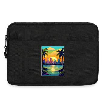 Miami Floride voyage affiche Souvenir peinture WPA - Sacoche pour ordinateur portable 13 pouces - noir - Devant