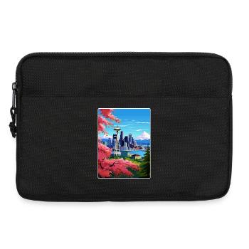 Seattle Washington DC Reiseposter Souvenir WPA - Laptoptasche 13" - Schwarz - Vorne