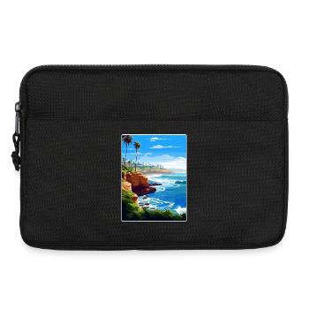 La Jolla Cove Californie Affiche de voyage souvenir - Sacoche pour ordinateur portable 13 pouces - noir - Devant