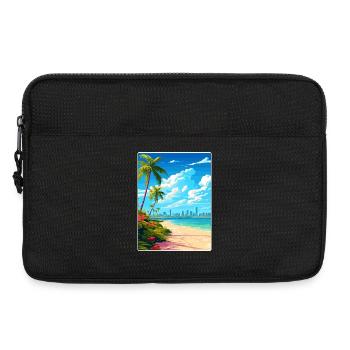 Miami Floride voyage affiche Souvenir peinture WPA - Sacoche pour ordinateur portable 13 pouces - noir - Devant