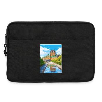 Quebec City Kanada Reise Poster Souvenir Farbe WP - Laptoptasche 13" - Schwarz - Vorne