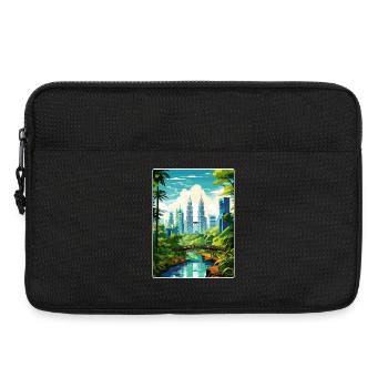Kuala Lumpur Malaisie Affiche de voyage Souvenir WPA - Sacoche pour ordinateur portable 13 pouces - noir - Devant