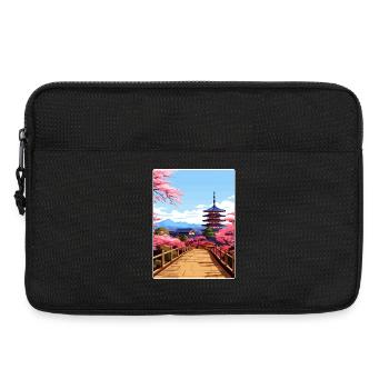 Kyoto Japan Reise Poster Souvenir Postkarte Farbe - Laptoptasche 13" - Schwarz - Vorne
